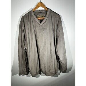 Izod XFG Golf Mens XL Vneck Pullover Dark Gray Windbreaker Jacket travel pocket